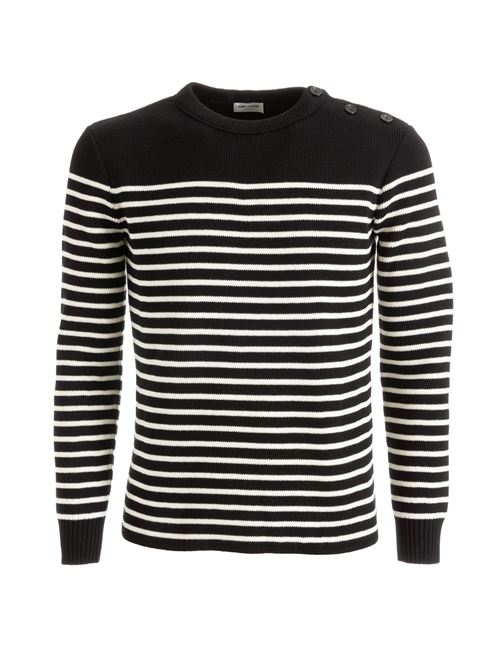 Saint Laurent 588063 YAFQ21095 Maglia a Righe in Lana e Cotone SAINT LAURENT | 588063 YAFQ21095